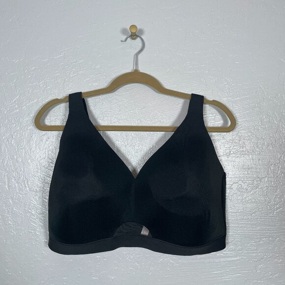 Cacique Plus Size 42H Black Comfort Bliss Lightly Lined No-Wire Bra Stretch - Picture 1 of 8